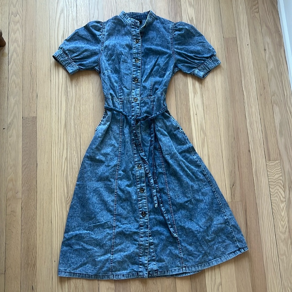 Denim midi dress